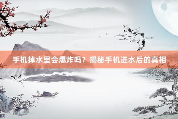 手机掉水里会爆炸吗？揭秘手机进水后的真相